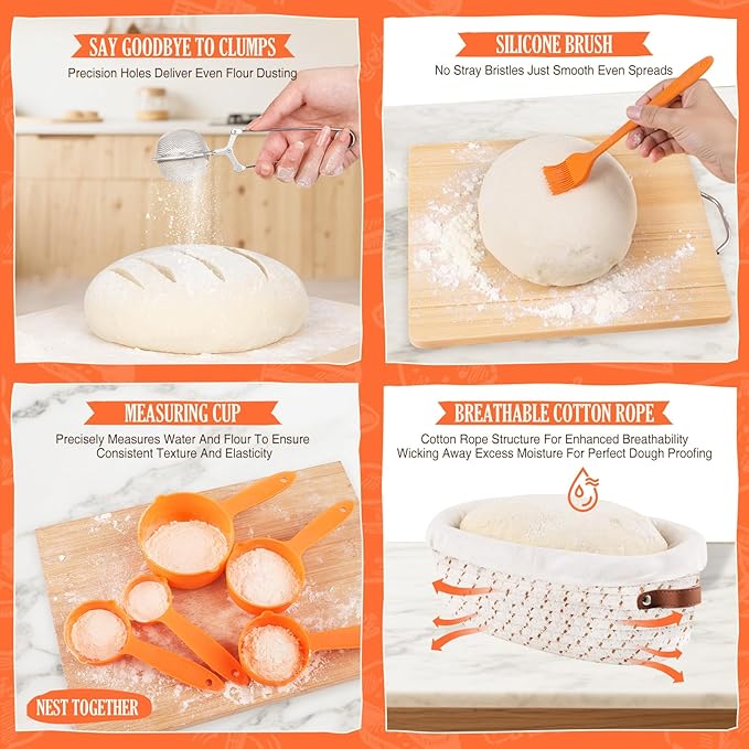 Sourdough Starter Kit, Sourdough Bread Baking Supplies, Sour Dough Starter Kits, Woven Bread