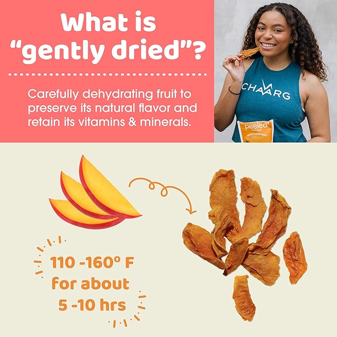Peeled Snacks Organic Dried Fruit ??Healthy, Vegan Snacks for On-the-Go Lunch and More Mango 7 Oz