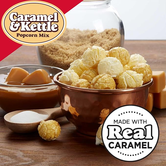 Popcornopolis Caramel & Kettle Mix 6 ct, 1.5 oz Case, Caramel & Kettle Mix Flavored Indulgent