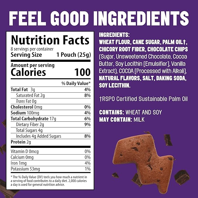 Mavericks Double Chocolate Bolt Cookies - Healthy Chocolate Chip Cookies, Plant-Based Snack for