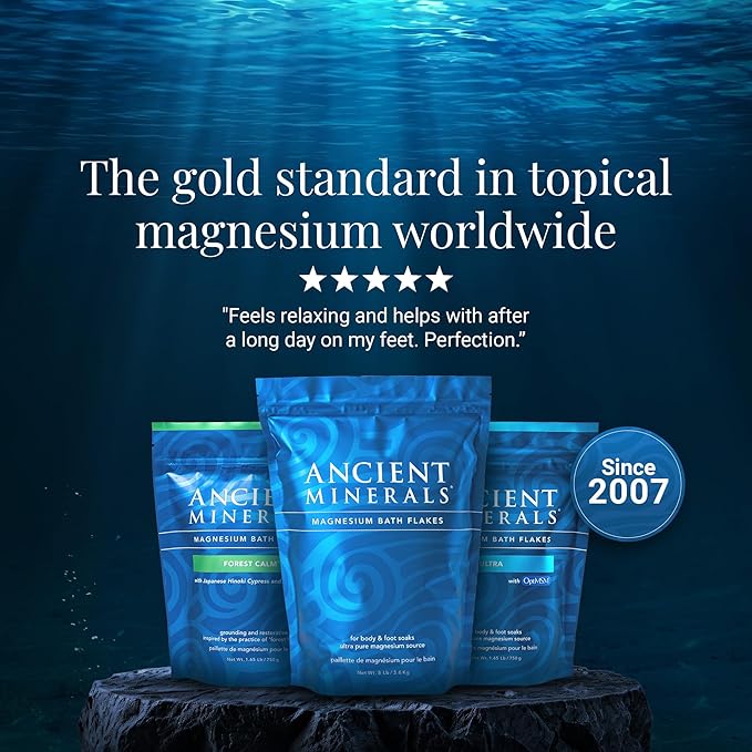 Ancient Minerals Magnesium Bath Flakes – Pure Zechstein Magnesium Chloride for Soaking and