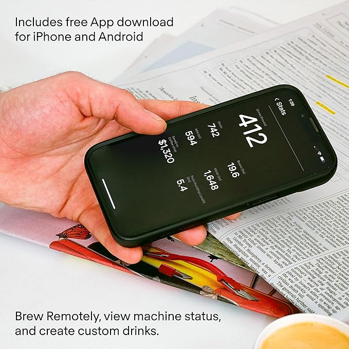 Terra Kaffe Super Automatic Espresso Machine - App-Enabled Coffee Machine - Auto Wake & Sleep - All