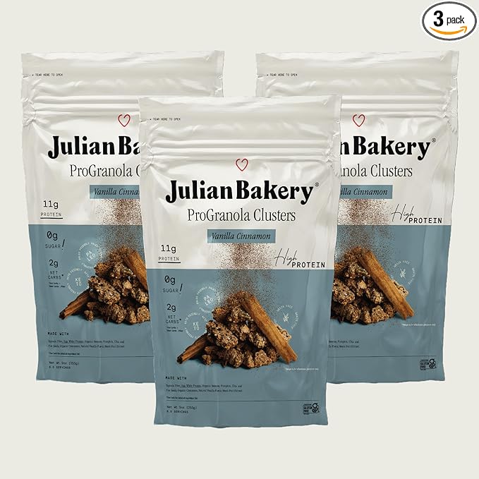 Julian Bakery® ProGranola® Cereal | Vanilla Cinnamon Cluster | 11g Protein | 2 Net Carbs |