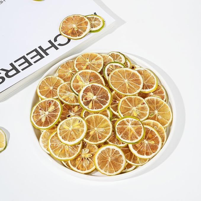 Dried Lime Slices, Dehydrated Lime Slices for Cocktails Garnish/Fruit Tea/Baking/Garland/Crafts
