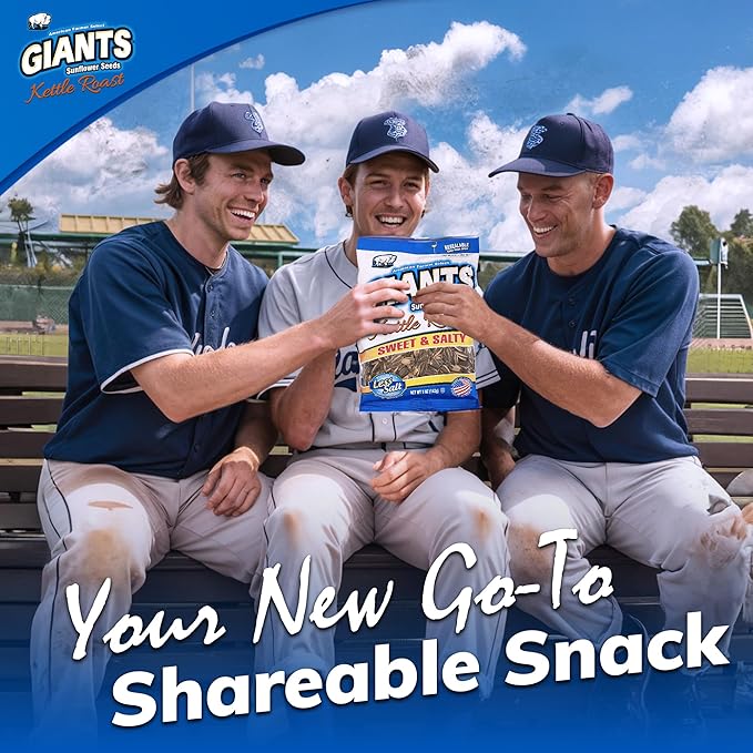 GIANTS Kettle Roast Sweet & Salty Sunflower Seeds - Sunflower Seeds Bulk, Sunflower Seed Snack