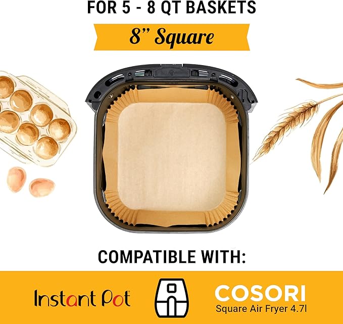 250 pcs Air Fryer Liners, Disposable Airfryer Paper Liners ??Non-Stick and Oil Proof for Easy