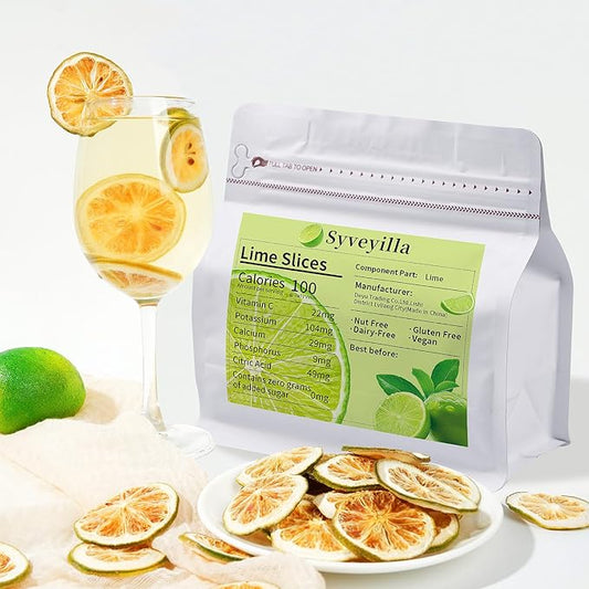 Dried Lime Slices,Dehydrated Lime Slices 8.82oz/250g Perfect for Cocktails,Fruit Tea, Garland