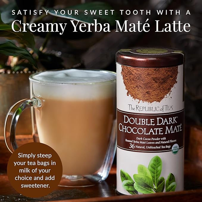 The Republic of Tea ??Organic Double Dark Chocolate Maté, Naturally Caffeinated Yerba Maté, Steeps