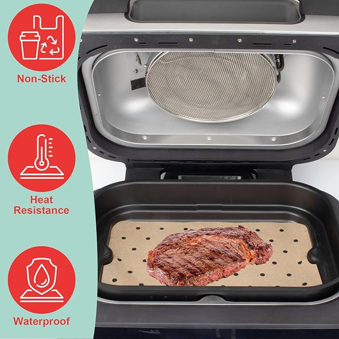 Grill Plate & Air Fryer Liners for Ninja FG551 Foodi Smart XL 6-in-1 Indoor Grill, Disposable