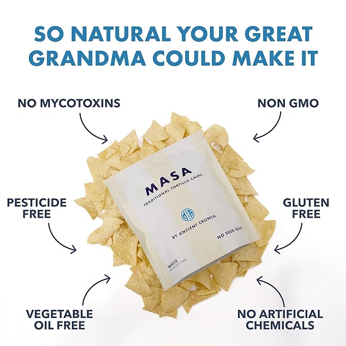 MASA Tortilla Chips Snack Pack - Seed Oil Free Snacks, Organic Chips Tortilla - Gluten & Dairy