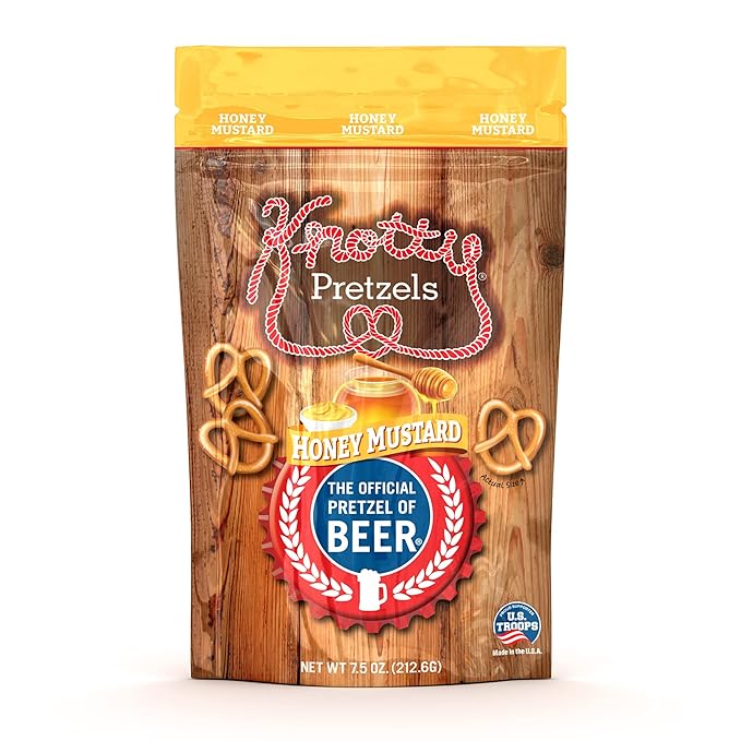 Knotty Pretzels - "The Official Pretzel of Beer" 7.5 Ounce Individual Seasoned Pretzel in