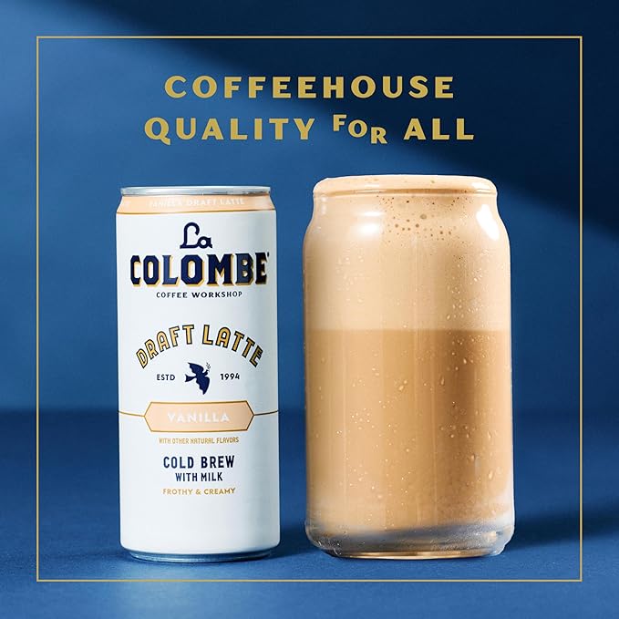 La Colombe Coffee, Vanilla Draft Latte, 11 fl oz Cans (Pack of 12), Coffeehouse Quality Cold Brew