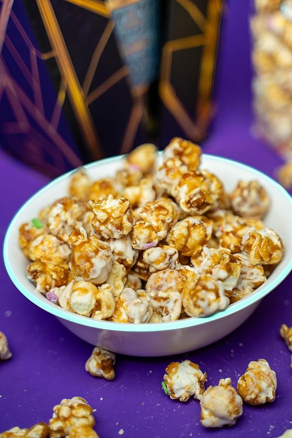 Luxe Bubble Box with Caramel White Chocolate Popcorn by Send A Cake, Ready to Gift, No Assembly