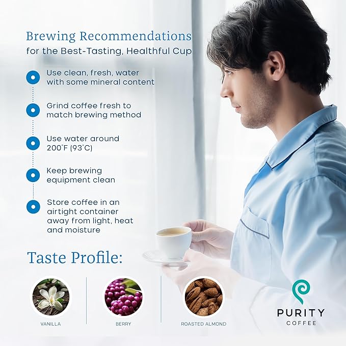 Purity Coffee BALANCE 2/3 Decaf Medium Roast Whole Bean Coffee (12oz Bag) - Specialty-Grade