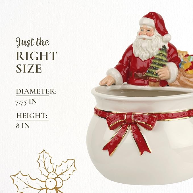 Spode Christmas Tree Candy Bowl - 7.5-Inch Earthenware Bowl for Candy, Nuts, Potpourri, Holiday