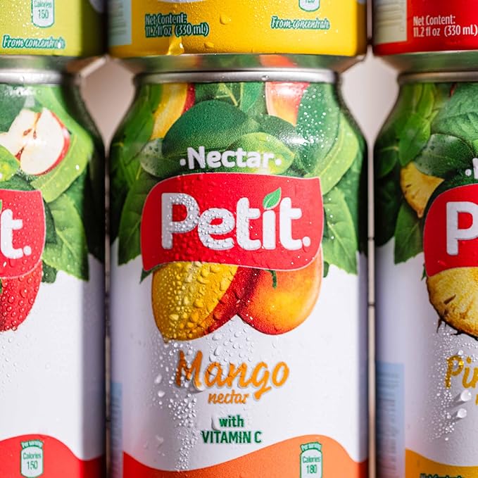 Petit Mango Nectar, 330 ml Cans (Pack of 24) ??Sweet Tropical Fruit Juice Beverage
