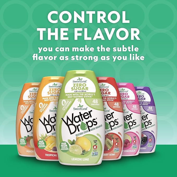 SweetLeaf Water Drops, Lemon Lime ??Water Enhancer, Sugar Free Stevia Water Flavoring Drops, 1.62