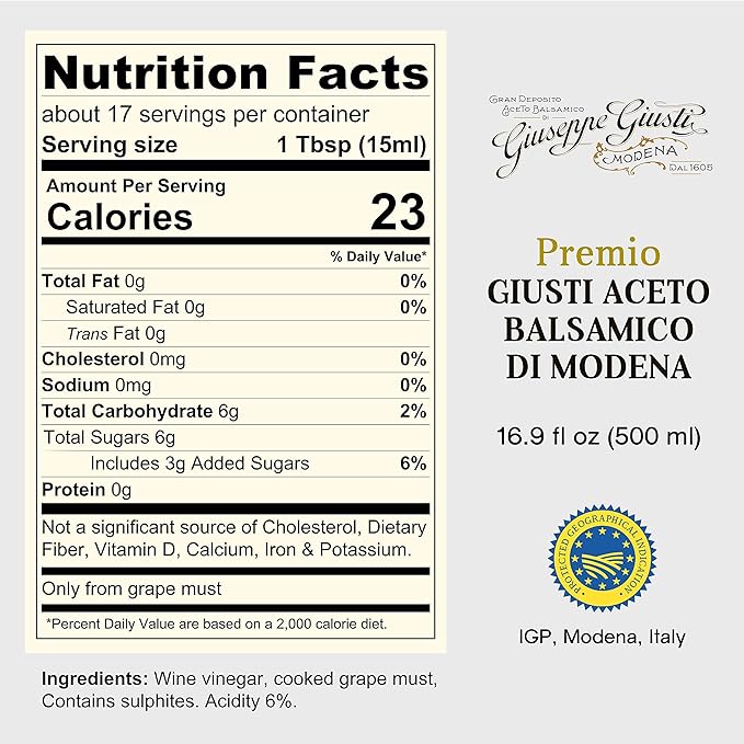 Giusti Balsamic Vinegar of Modena IGP ??Authentic Italian Aceto Balsamico di Modena IGP, Made in