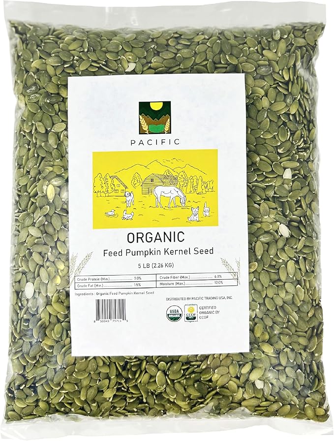 PACIFIC Organic Petfood Organic Feed Pumpkin Kernel Seeds - Organic Pumpkin Seeds for Dogs | Rich