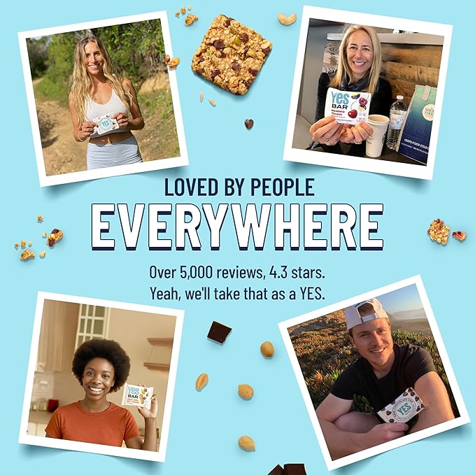 The YES Bar Peanut Butter Dark Chocolate ??Plant Based Protein, Decadent Snack Bar ??Vegan, Gluten