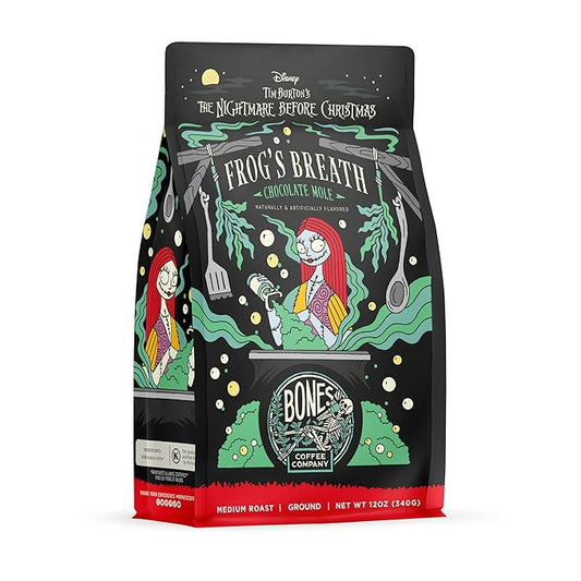 Bones Coffee Company The Nightmare Before Christmas Frog's Breath Flavored Coffee Beans, Medium
