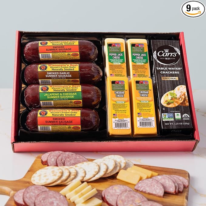 Wisconsin Cheese Co. Mancave Cheese & Sausage Gift Box