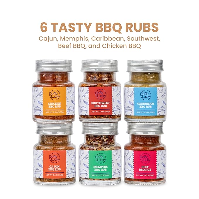 BBQ Rub Gift Set - Spice Gift Set in Premium Wooden Box - Great Grilling Gift for Father's Day