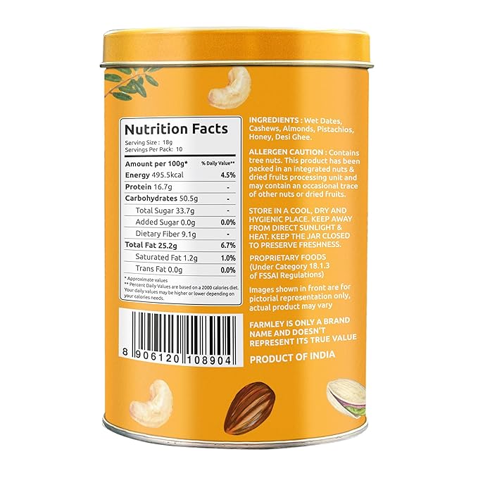 Farmley Protein Dates Bars Jars| Dates Bite with No Added Sugar | Made with Zero Added Sugar |