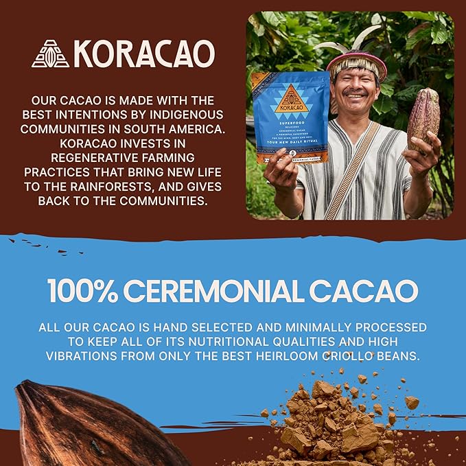 KORACAO Sustainably Harvested Guatemalan Cacao | Maya W'Eqchi Ceremonial Cacao | Ideal Superfood