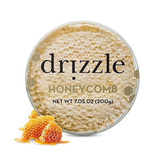 Drizzle Honeycomb - Raw All Natural Honey Comb, Edible Topping for Charcuterie, Unfiltered &