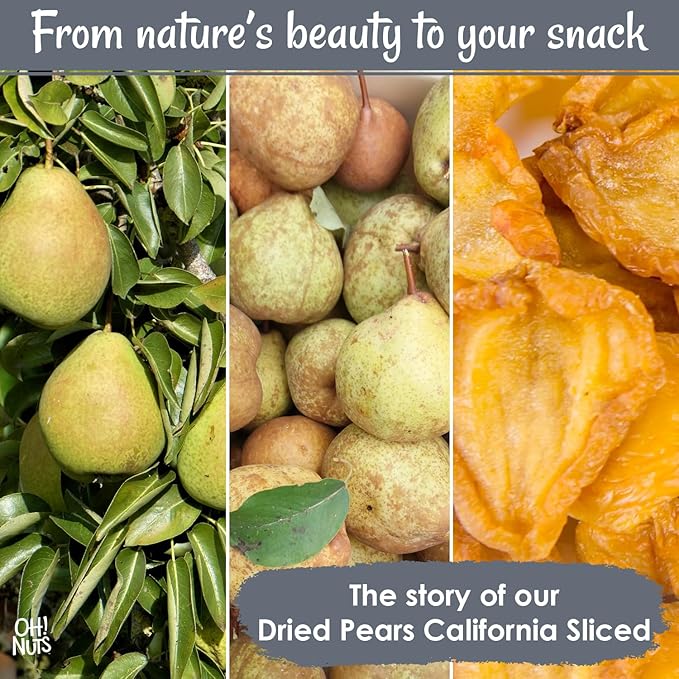 Oh! Nuts Dried Pears California - Sliced Pears - 2 lb - Dehydrated California Pears - Dried Pears