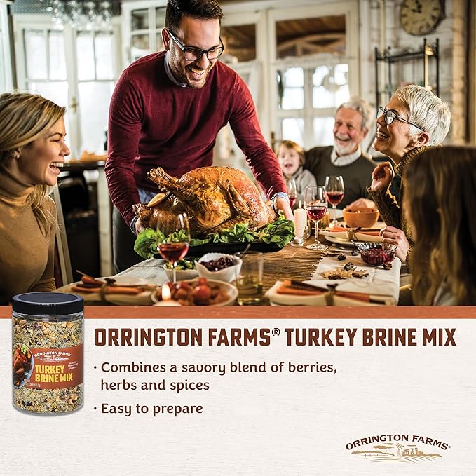 Orrington Farms Turkey Brine Mix | Savory Blend of Sea Salt, Cranberries, Sage, Juniper Berries &