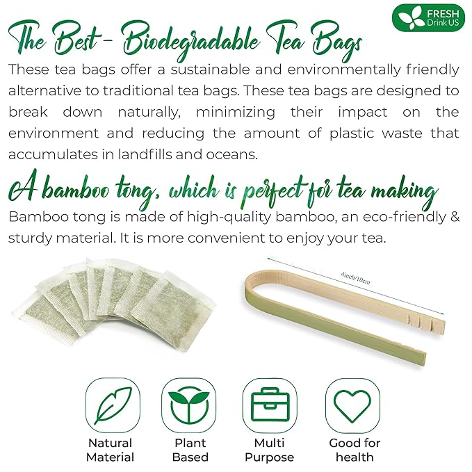 FreshDrinkUS, Premium 135 Lotus Leaf Tea Bags, 100% Natural & Pure from Lotus Leaves. Loose Leaf