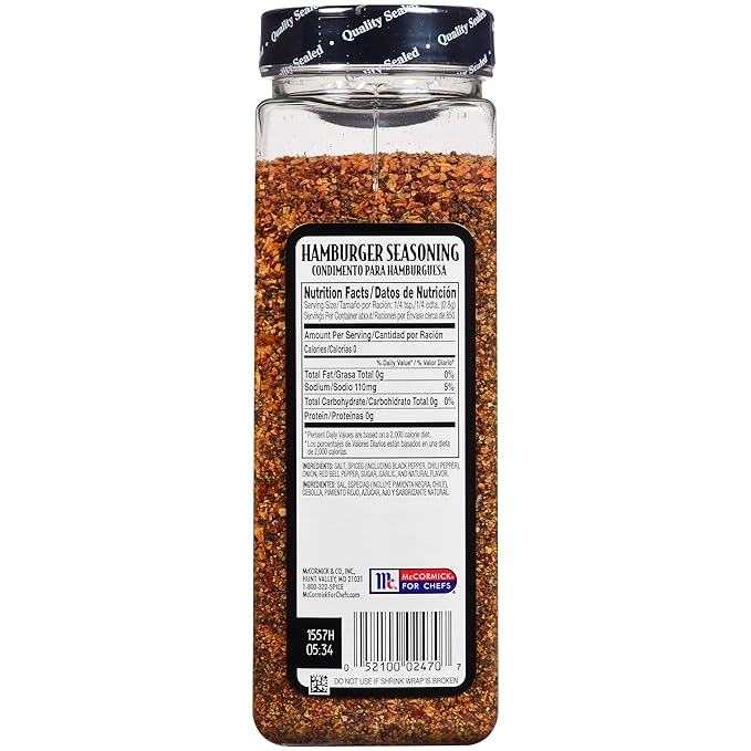 McCormick Grill Mates Hamburger Seasoning, 24 oz - One 24 Ounce Container of Hamburger Seasoning