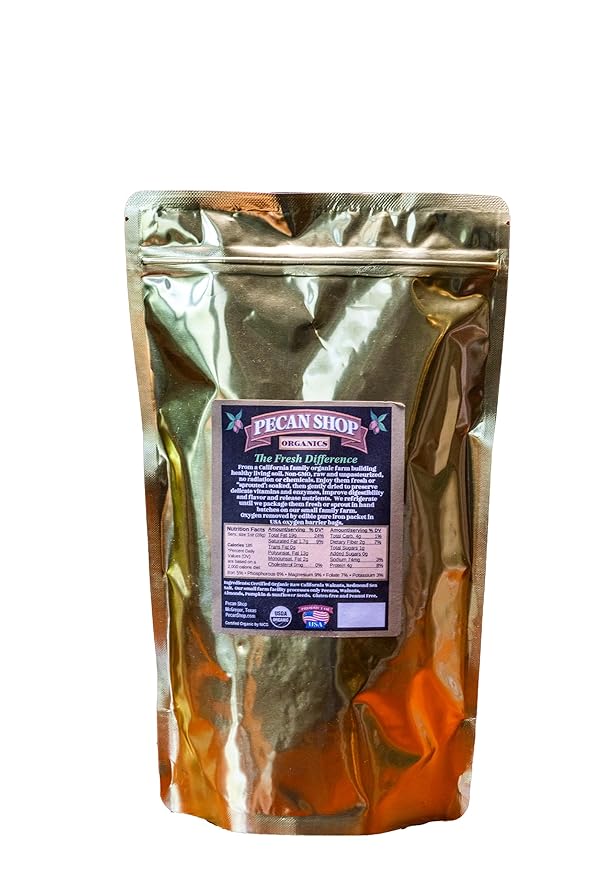 Pecan Shop Sprouted Raw Organic California Walnuts, Light Redmond Sea Salt Family Recipe