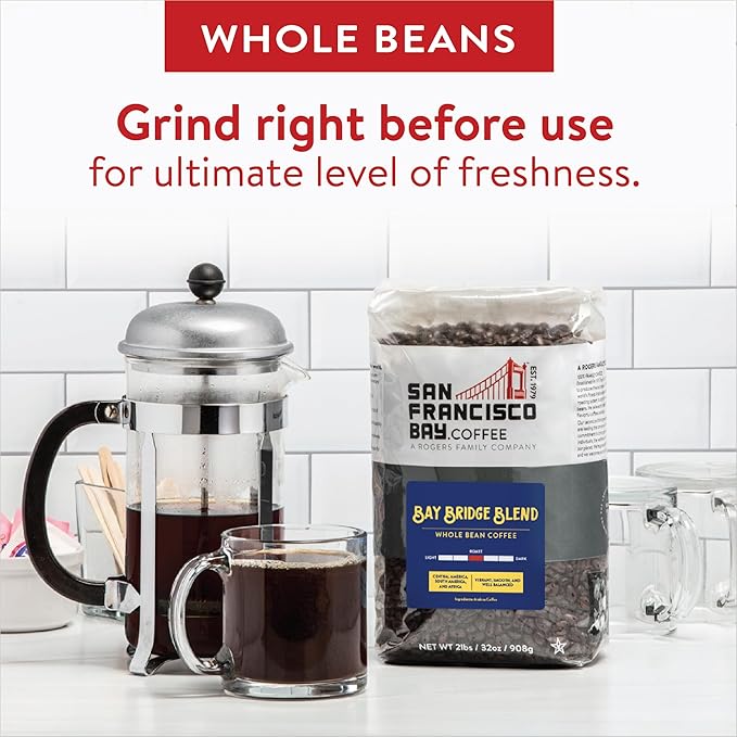 San Francisco Bay Whole Bean Coffee ??Bay Bridge Blend (2lb Bag), Medium Roast