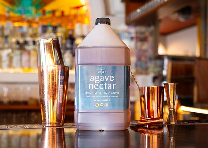 Sustainable Agave Co - Sheer - Agave Nectar - 4 x 1 Gallon Bottles (5kg each) - Raw Sweetener