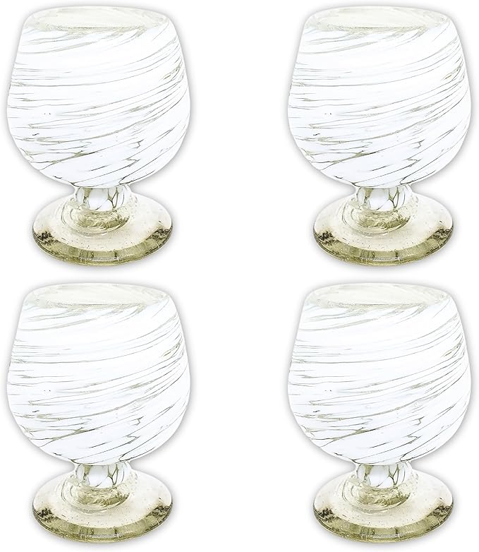 Authentic Mexican Tequila Hand Blown Shot Glasses - Set of 4-2 oz - Mini Glass Snifters - Heavy