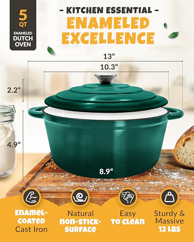 Dutch Oven for Bread Baking - incl. Sourdough Bread-Baking Supplies like Banneton Bread-Proofing