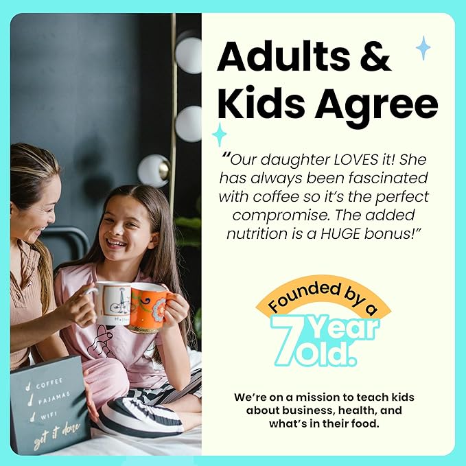 Kiid Coffee - 99.9% Caffeine-Free Organic Coffee for Kids - As Seen on Shark Tank - 12 Vitamins &