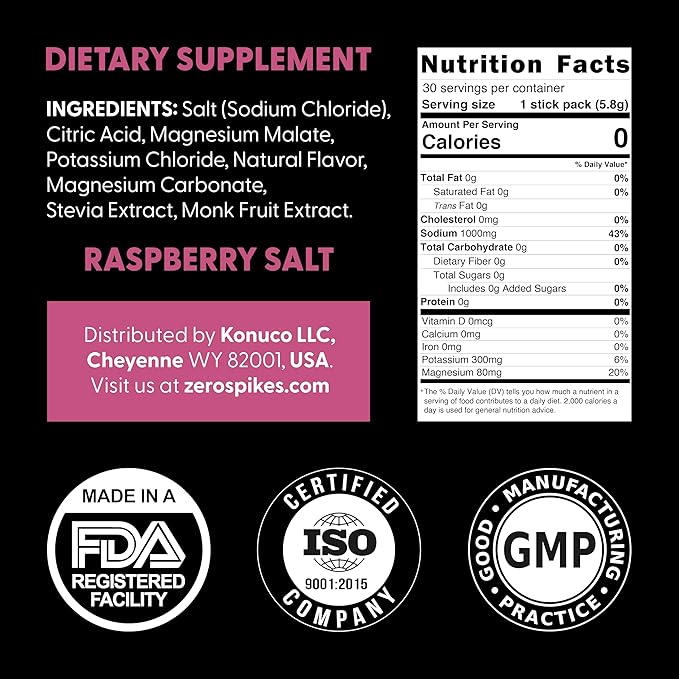 No Sugar Electrolytes Powder Packets | Keto & Fasting Salts Drink Mix | Supplements: The Key