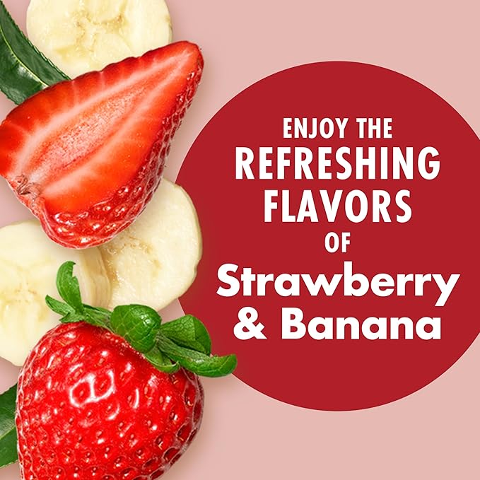 V8 +ENERGY Strawberry Banana Energy Drink, Made with Real Vegetable and Fruit Juices, 8 FL OZ Can