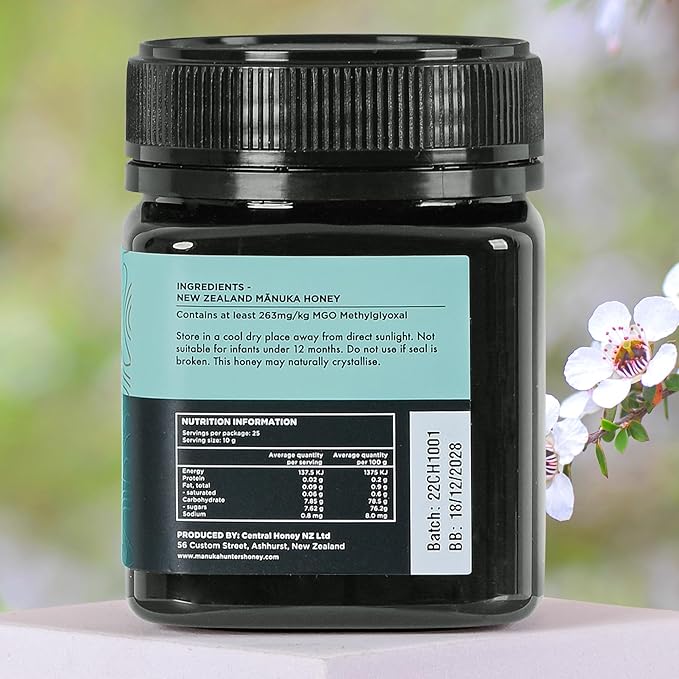 Manuka Hunters UMF 10+/MGO 263+ Certified New Zealand Manuka Honey - 100% Pure Natural Sweetener