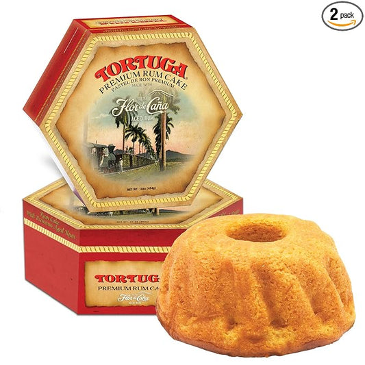 TORTUGA Caribbean Flor de Cana Rum Cake - 16 oz Rum Cake - 2 Pack - The Perfect Premium Gourmet