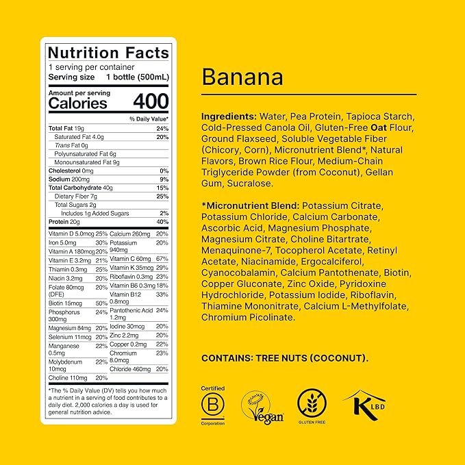Huel Ready-to-Drink | Banana Meal Replacement Drink | High Protein Drink | Nutritionally Complete