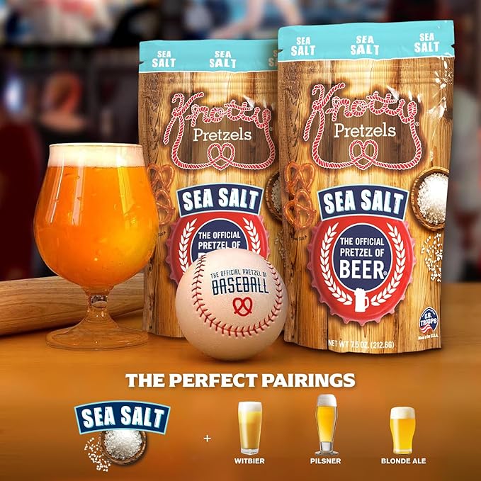 Knotty Pretzels ?쏷he Official Pretzel of Beer??7.5 oz Individual Seasoned Pretzels in Resealable