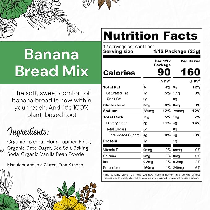 eat G.A.N.G.S.T.E.R. Vegan Banana Bread Mix, Allergy-Friendly Baking Mix, Grain-Free, No Dairy