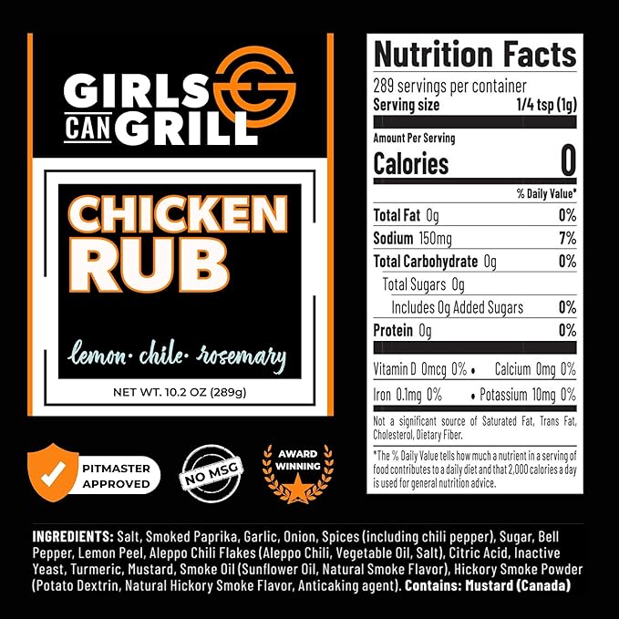 Girls Can Grill Chicken Rub | Award Winning Barbecue Seasoning for Chicken, Turkey, Duck, Poultry
