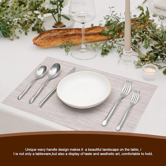 20-Piece Silverware Set, Stainless Steel Flatware Set, Cutlery Set Mirror Polished, Dishwasher