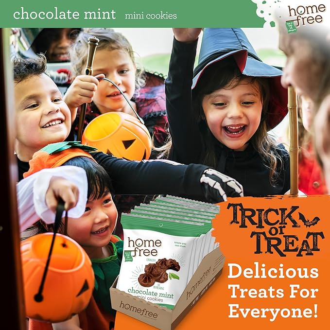 Homefree Treats You Can Trust Gluten Free Mini Cookies, Single Serve, Chocolate Mint, 0.95 Ounce